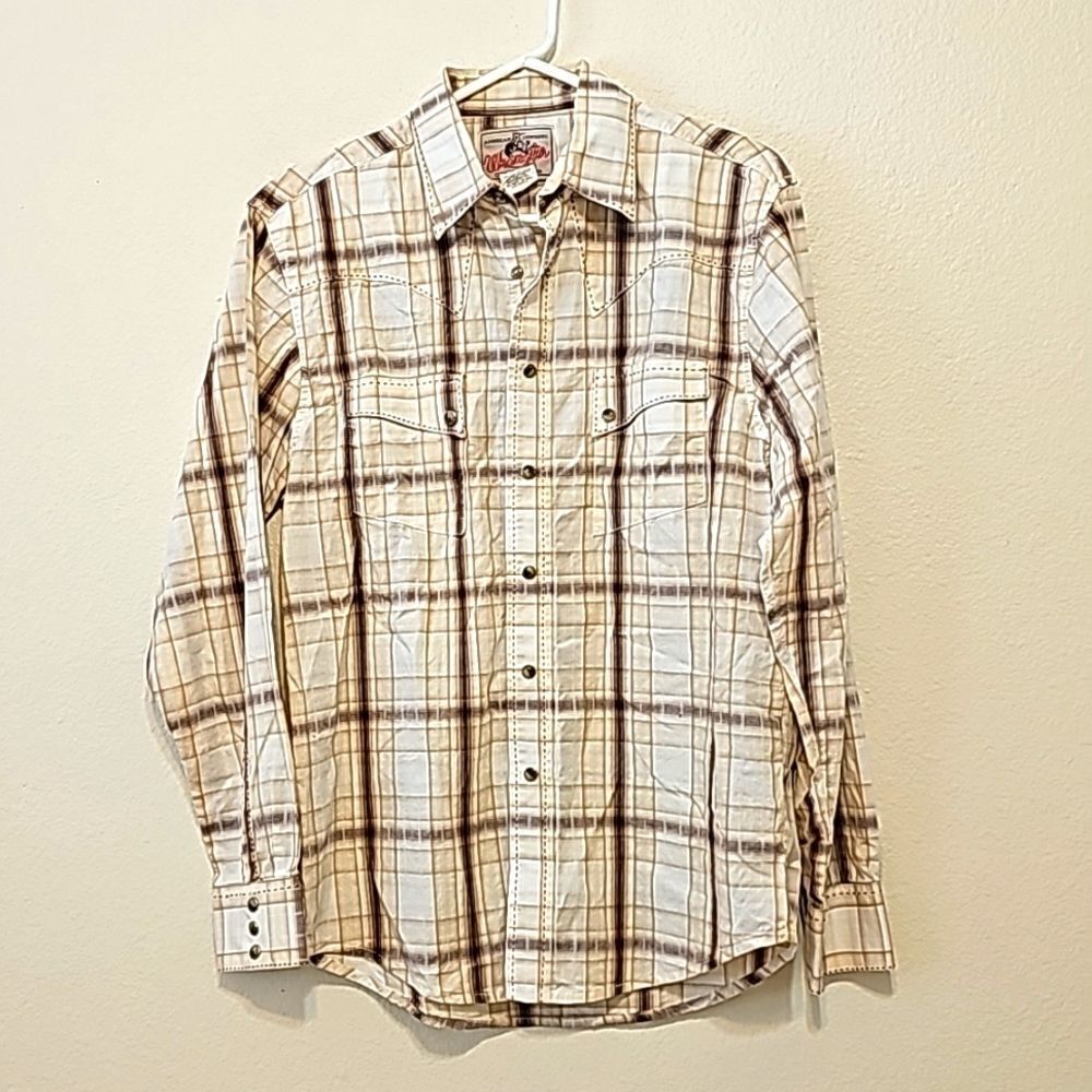 Men's Wrangler plaid western shirts size medium